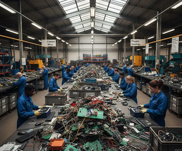 Electronic waste sorted for recycling